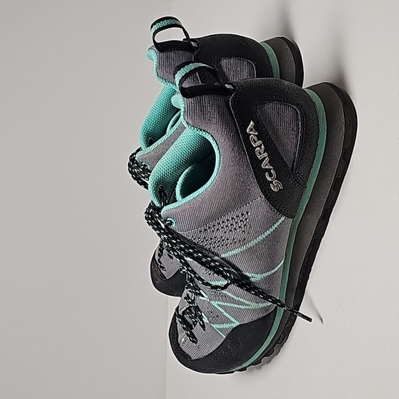 Scarpa Crux Air EU 38 US 7 Hiking Approach Shoes Smoke Ice Green Trail Vibram - Picture 7 of 16